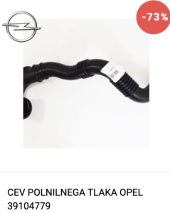 CEV POLNILNEGA TLAKA OPEL 39104779
